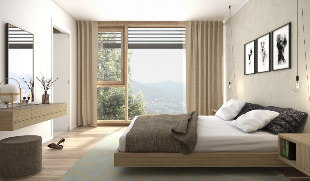 Interno lussuoso di una camera in una villa moretti more su misura