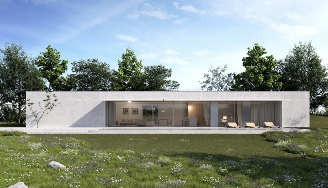 Suggestiva immagine di una villa moderna di design progettata chiavi in mano da Moretti More.