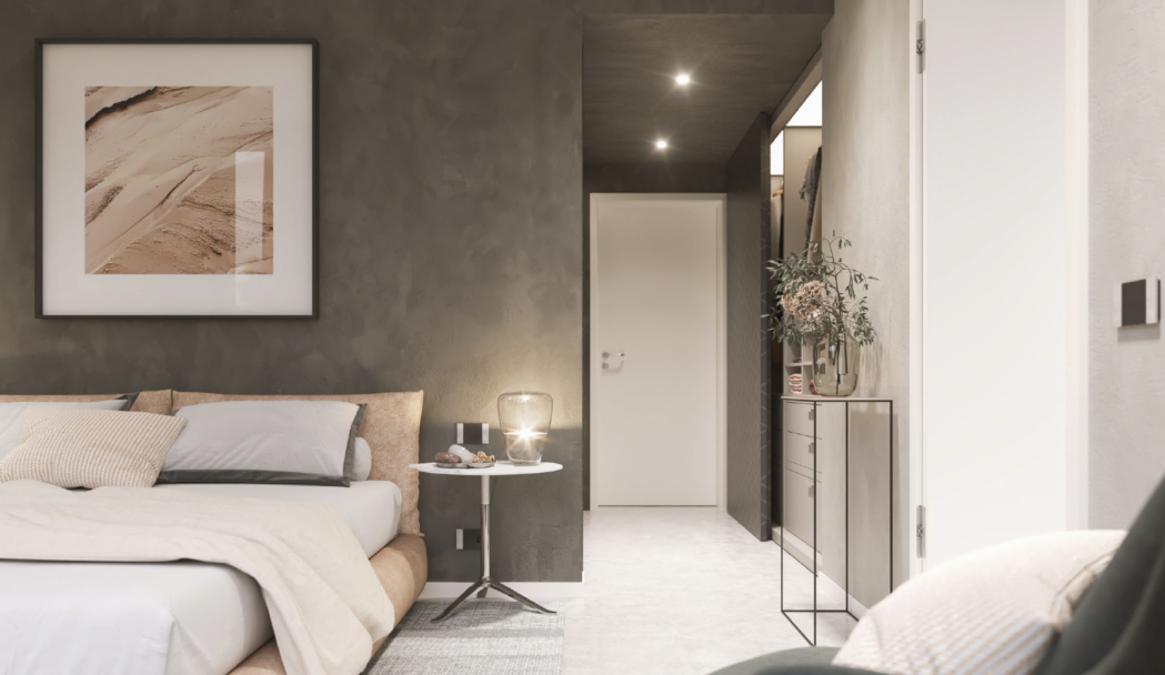 Interno lussuoso di una camera in una villa moretti more su misura