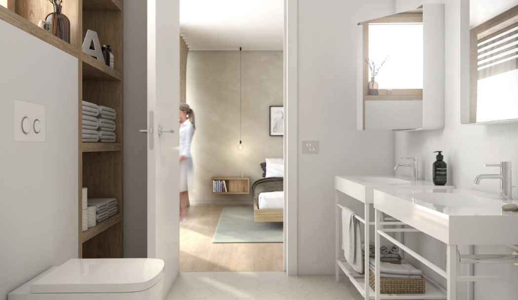 Interno lussuoso di una camera in una villa moretti more su misura