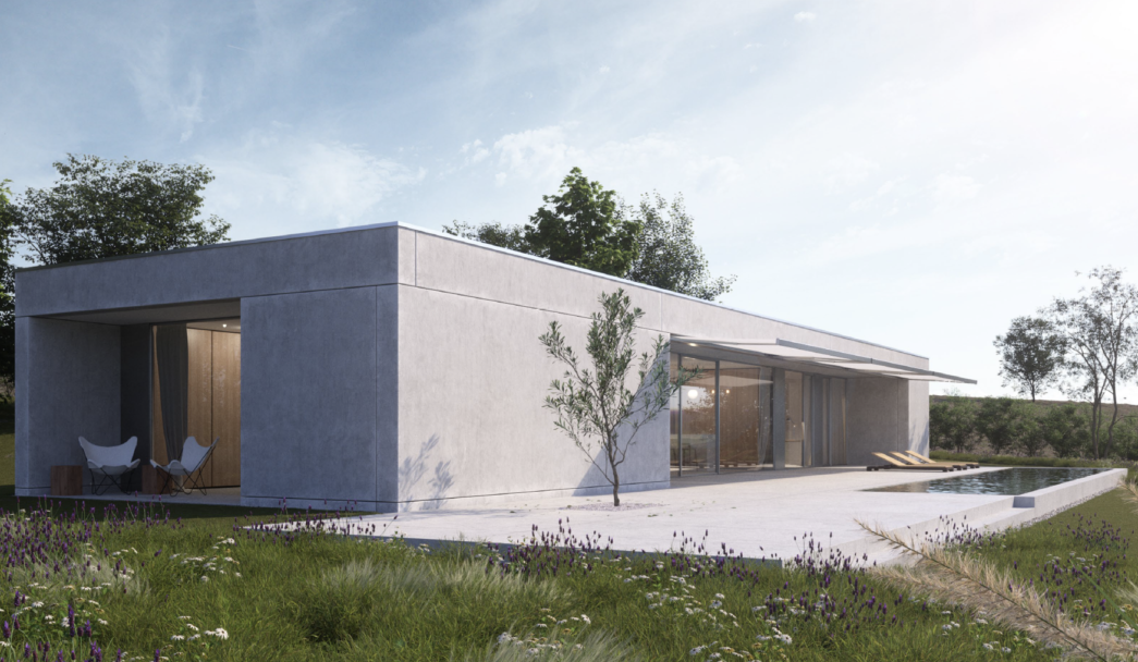 Suggestiva immagine di una villa moderna di design progettata chiavi in mano da Moretti More.